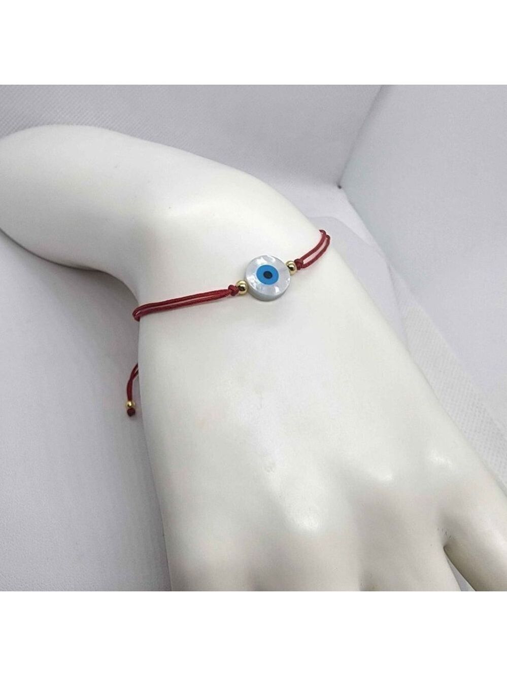 New Evil Eye Bracelet with Red String – Round Charm for Luck & Protection